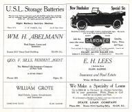 Elgin Battery Service, Wm. Abelman, Elgin Auto Sales Co., Geo Sills, E.H. Lees, William Grote, Kane County 1928c